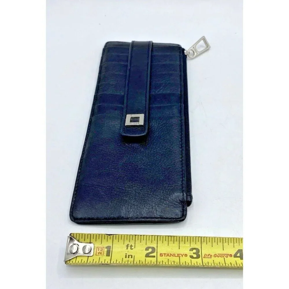 Lodis Black Leather Card Holder Wallet Case Zip Bill Compartment RFID Stacker
